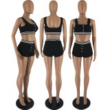 SC Solid Color Sport Vest And Shorts 2 Piece Set FOSF-8387