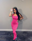 SC Sexy Rib Solid Color Sleeveless Vest Dress YD-8800