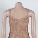 SC Fashion Solid Split Sweater Maxi Dress FSXF-528