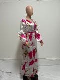 SC Floral Print Layered Patchwork Maxi Dress QYXZ-9168