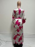 SC Floral Print Layered Patchwork Maxi Dress QYXZ-9168