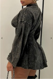 SC Fashion Long Sleeve Zipper Mini Dress GYZY-8892
