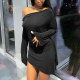 SC Sexy Trendy Solid Color Dress HNIF-82097