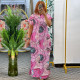 SC Plus Size Print Short Sleeve Split Shirt Dress NNWF-7976