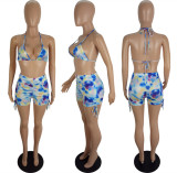 SC Sexy Printed Bra Top And Shorts Two Piece Suits LSL-6420