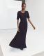 SC Short Sleeve O Neck Knits Maxi Dress GFQS-2008