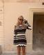 SC Flared Sleeve Backless Knit Slim Dress GFQS-1374