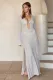 SC Flare Sleeve V Neck Long Beach Dress GFQS-4047