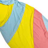 SC Sleeveless Skinny Color Block Halter Print Dress MUE-8054
