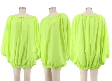 SC Plus Size One Shoulder Long Sleeve Loose Solid Color Bubble Dress HNIF-PP026