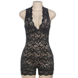 SC Lace See Through Sexy Sleeveless Romper XEF-43924