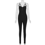 SC Sexy Tight Sling Solid Color Jumpsuit XEF-41791