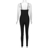 SC Sexy Tight Sling Solid Color Jumpsuit XEF-41791
