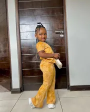 SC Kids Girl's Gold Velvet Short Sleeve Pants Suit GYAY-M8025 