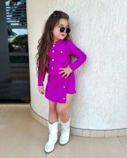 SC Kids Girl's Long Sleeve Coat And Irregular Skirt 2 Piece Set GYAY-M8071 