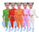 SC Kids Girl's Solid Color Long Sleeve Sport Sweatshirts Set GYAY-M8029 