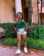 SC Kids Girl's Short Sleeve T Shirt And Stripe Shorts 2 Piece Set GYAY-M8090 