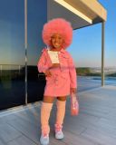 SC Kids Girl's Pink Long Sleeve Coat Two Piece Skirt Set GYAY-M8083 