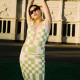 SC Low-cut V-neck Sexy Cut-out Knit Dress GFQS-H0330