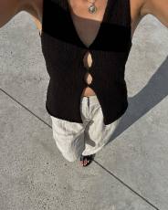 SC Sexy V-neck Sleeveless Knit Pullover Vest GFQS-0618