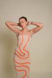 SC Wave Stripe Tube Tops Bodycon Dress GFQS-1225