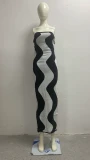 SC Wave Stripe Tube Tops Knit Long Dress GFQS-0809