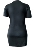 SC Plus Size Print Short Sleeve Casusal Dress BDF-004