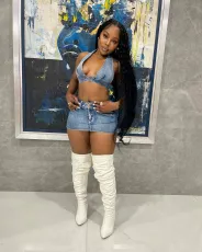 SC Sexy Denim Halter Backless Tops And Skirt Two Piece Set NYF-8165