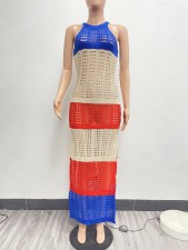 SC Sexy See-through Knit Mesh Split Maxi Dress NYF-8166