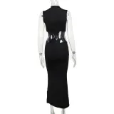 SC Fashion Sleeveless Solid Color Maxi Dress FL-YY24077