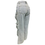 SC Fashion Pockets Washed Loose Jeans WAF-77645