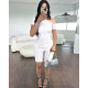 SC Slash Shoulder Short Sleeve Casual Short Set FOSF-8389