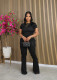 SC Wave Stripe Set Short Sleeve Pants Two Piece Set DDF-88232