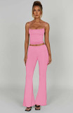 SC Sexy Solid Color Sling Vest Two Piece Pants Set YD-8805