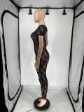 SC Lace See Through Backless Nightclub Jumpsuit QXLB-10075