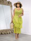 SC Knit Hand Crochet Beach Tassel Mesh Dress CM-8721