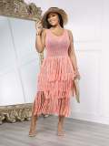 SC Knit Hand Crochet Beach Tassel Mesh Dress CM-8721