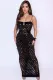 SC Gold Velvet Hollow Out Light Bodycon Dress ZSD-0661