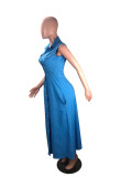 SC Casual Solid Color Sleeveless Shirts Dress SHA-86137