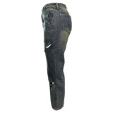 SC Fashion Holes Straight Jeans WAF-77651