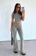 SC Short Sleeve Pullover And Drawstring Pants Set YD-8809