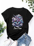 SC Plus Size Print Short Sleeve T Shirt YUF-20002