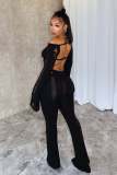 SC Hollow Out Backless Knits Slim Jumpsuit YS-2405