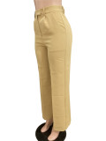 SC High Waist Solid Color Straight Pant QODY-6012