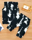 SC Kids Boy Tie Dye Print Sleeveless Hooded 2 Piece Shorts Set GYMF-133
