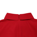 SC Solid Color Long Sleeve Belt Loose Jumpsuit GCZF-8504