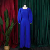SC Solid Color Long Sleeve Loose Pleated 2 Piece Set GCZF-8531