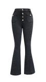 SC Buttoned High-waisted Flared Jeans XCFF-2059