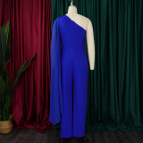 SC Solid Color Single Shoulder Fashion Jumpsuit GCZF-8560
