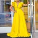 SC Deep V Pressure Pleat Wide Leg Jumpsuit(With Belt) GCZF-8520P